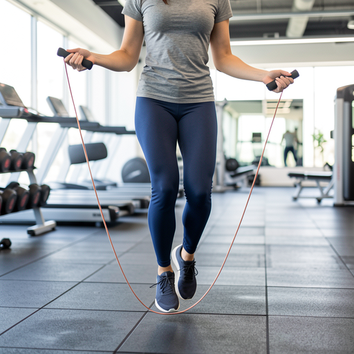 person jumping rope gym
