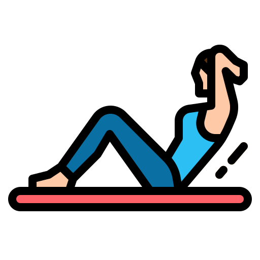 woman doing sit-ups at home on a mat